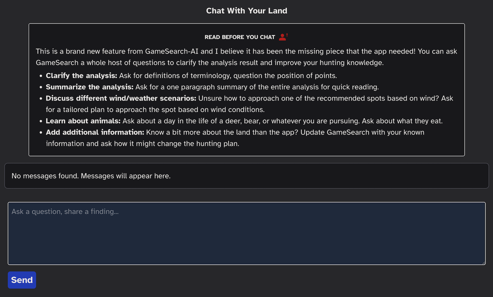 The brand new UI for chatting with your land