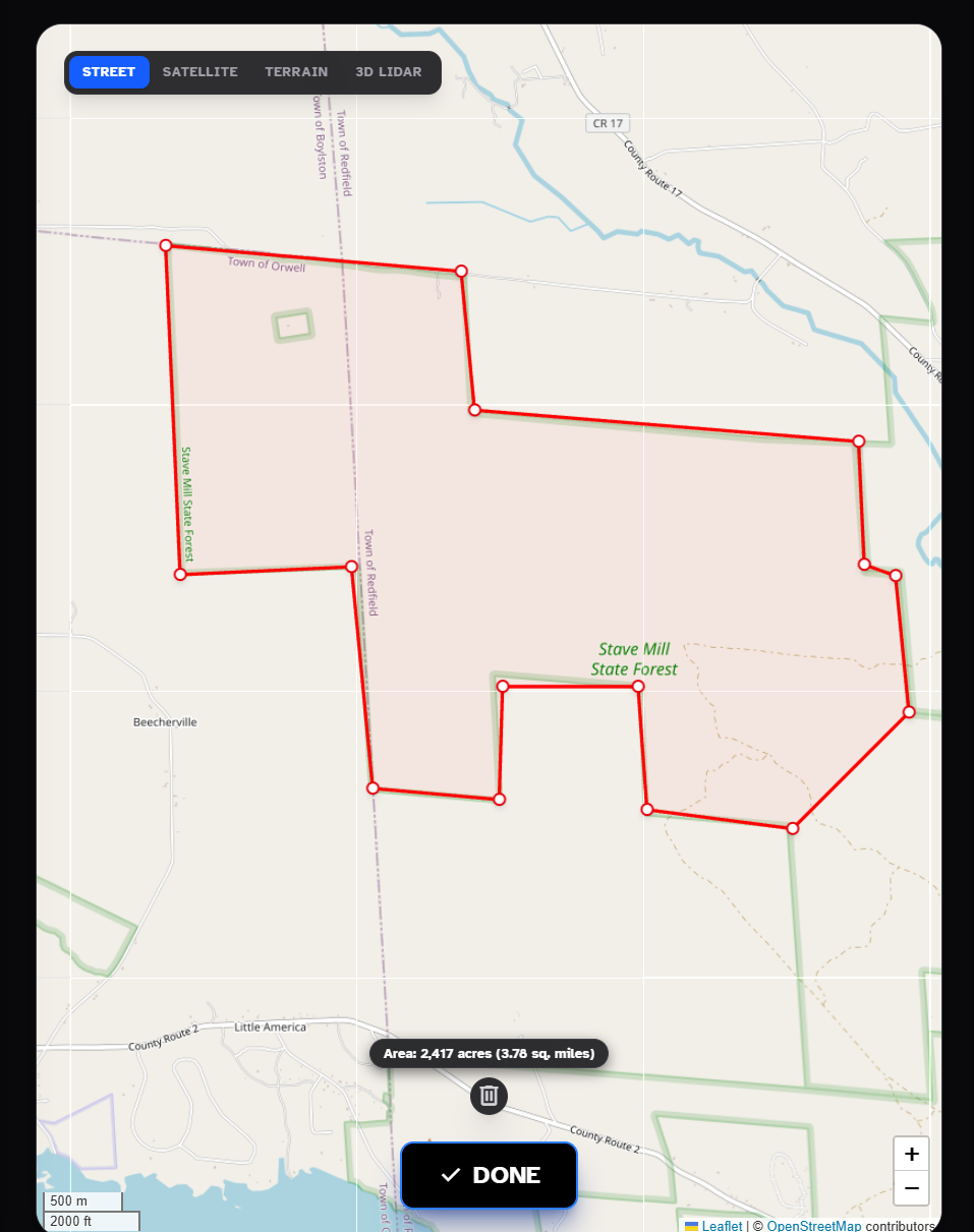 Drawing Property Boundary on Interactive Map