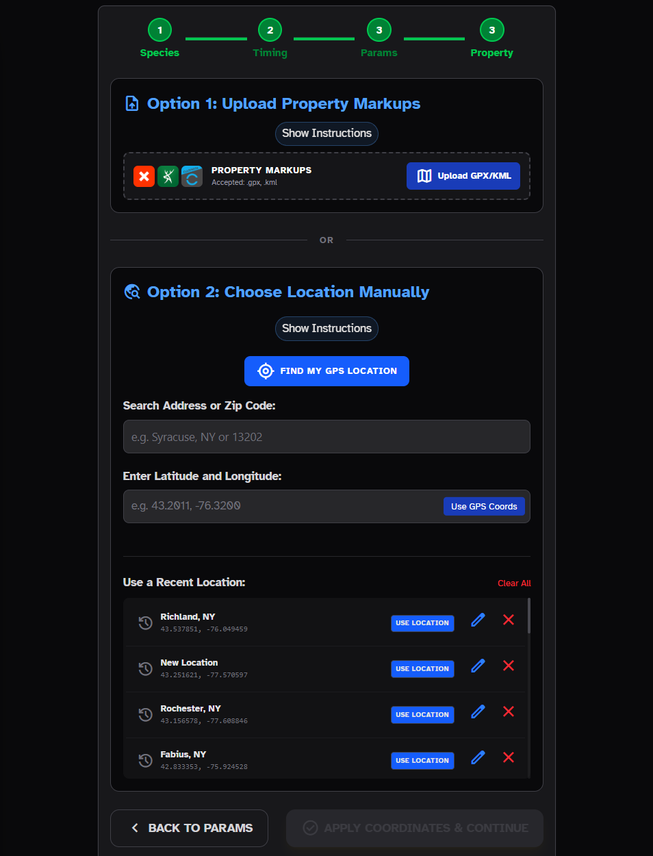 Step 4: Property Setup Options